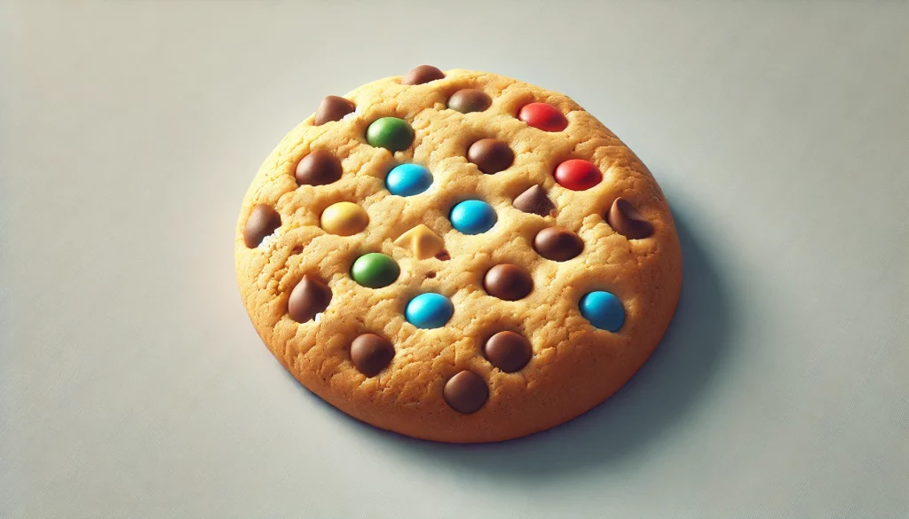 DALL·E 2024 07 24 13.07.45 A hyper realistic chocolate chip cookie that is tan in color with a darker blue hue on a plain background. The cookie should have a detailed texture